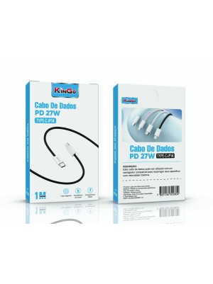 CABO TRANÇADO PD27W TYPE C - IP14 -  PRETO