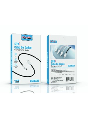 CABO TRANÇADO 60W TYPE C - TYPE C - PRETO