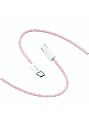 CABO TRANÇADO 60W TYPE C - TYPE C - ROSA