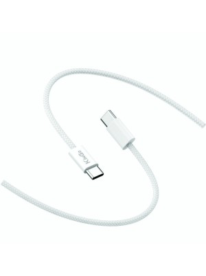 CABO TRANÇADO 60W TYPE C - TYPE C -  BRANCO