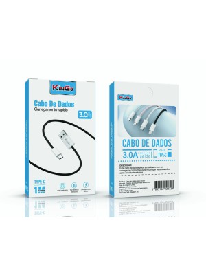 CABO TRANÇADO 3.0A USB - TYPE C - PRETO