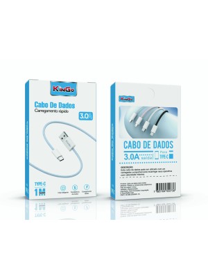 CABO TRANÇADO 3.0A USB - TYPE C - AZUL