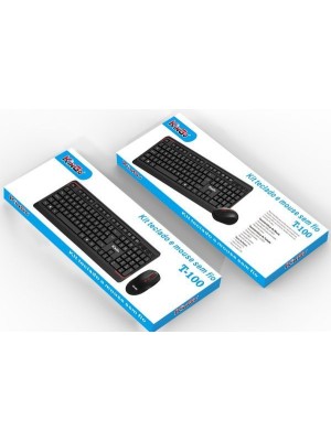 KIT TECLADO E MOUSE SEM FIO T-100