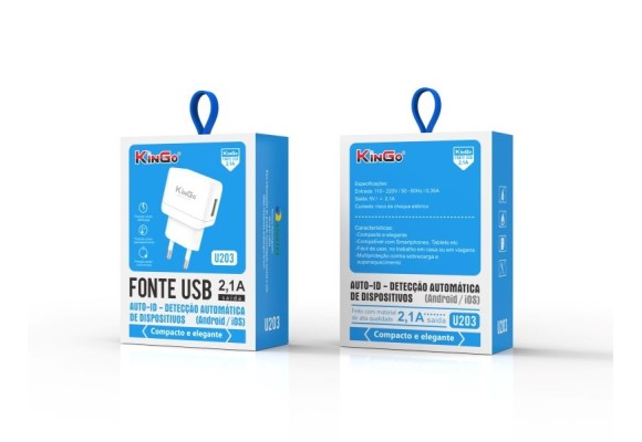 Adaptador Fonte USB 2,1A (U203)