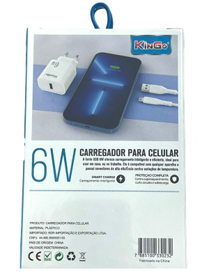 CARREGADOR 6W MICRO USB (U102) KIT