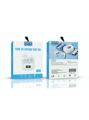 FONE SEM FIO TWS+TELA DIGITAL T-206 BRANCO